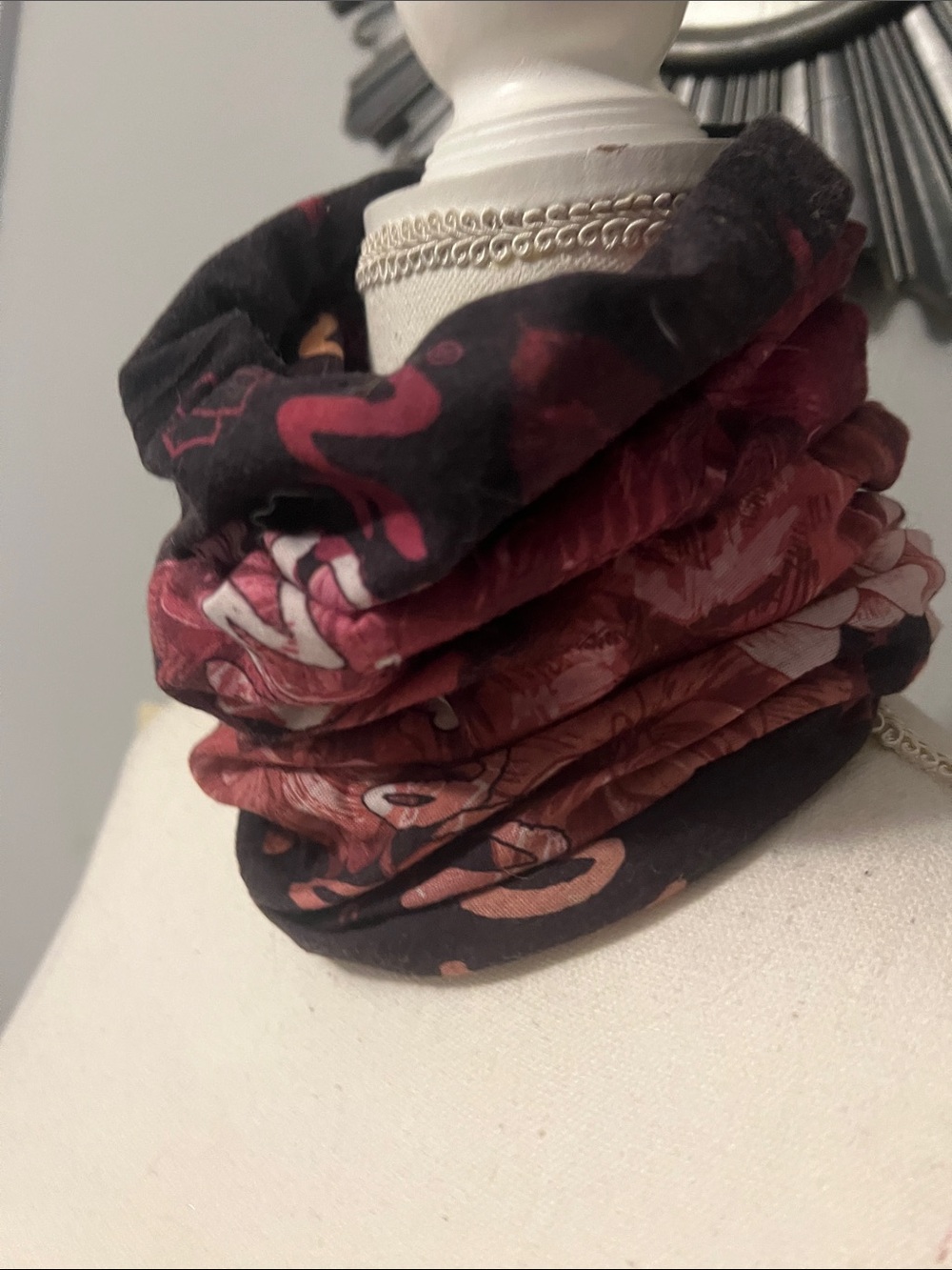 Harley Davidson Mauve and Black Printed Neck Gator